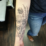 Tattoos - Thistles and Wildflowers on Forearm- Instagram @MichaelBalesArt - 129798